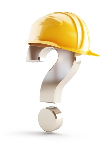 Question mark with a hardhat icon
